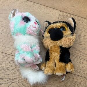 Ty Plush Toy with Pink and White Fur